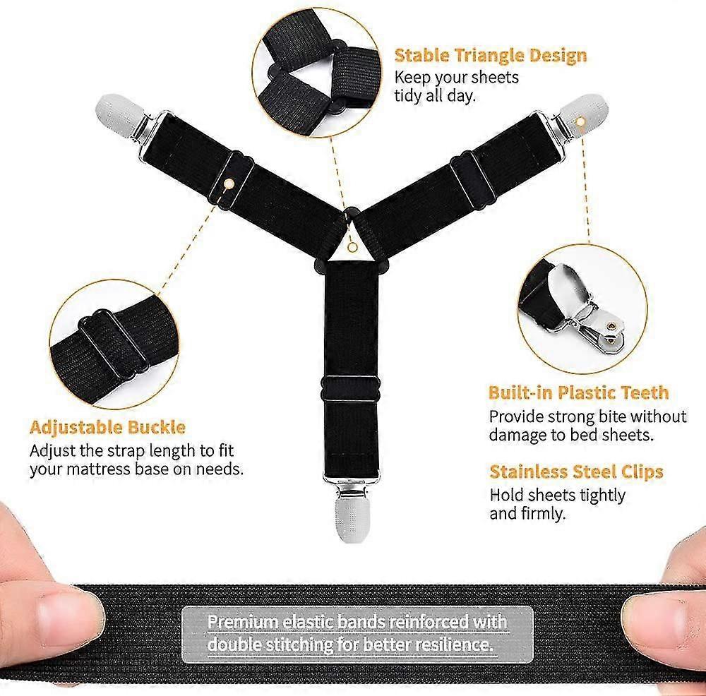 Bed Sheet Holder Straps, 8 Pcs Bed Sheet Fasteners Adjustable