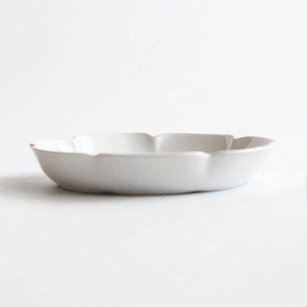 White Ceramic Fruit Plate | Space-Saving Kitchen Tableware | Home Use | 21*21 CM | 1 Pack
