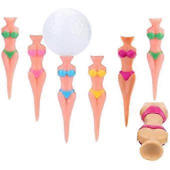 6 Pcs/Lot Couleur Aléatoire En Plastique Tees Clubs Tee Sexy Bikini Dame Modèle Femmes Divot Accessoires Outils