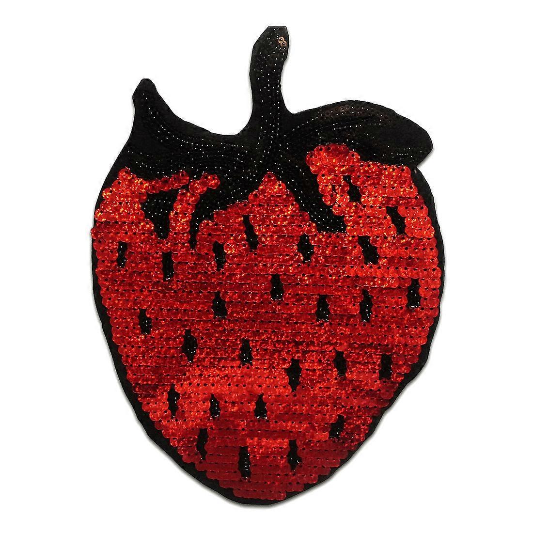 Patch - XL Strawberry Fruit Sequin Red 16.5x23.5cm Patch