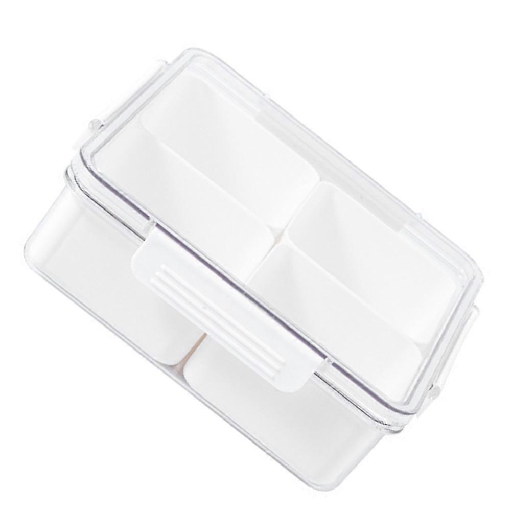Compartment Snack Dried Fruit Container for Home White Plastic