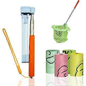 Dog Pooper Scooper,Poop Picker up for Dogs,Dog Pooper Scooper with Bag Attachment,Dog Poop Picker,Portable Foldable Dog Poop Catcher,Comes with 4 Roll