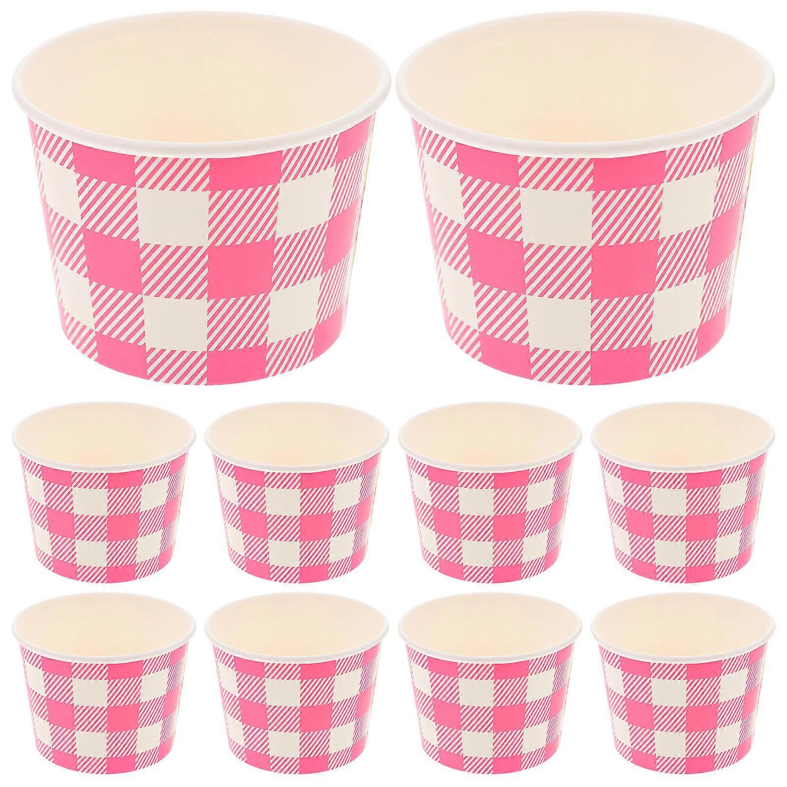 Dessertbecher für Eiscreme, 10 Stück, Papier, rosa