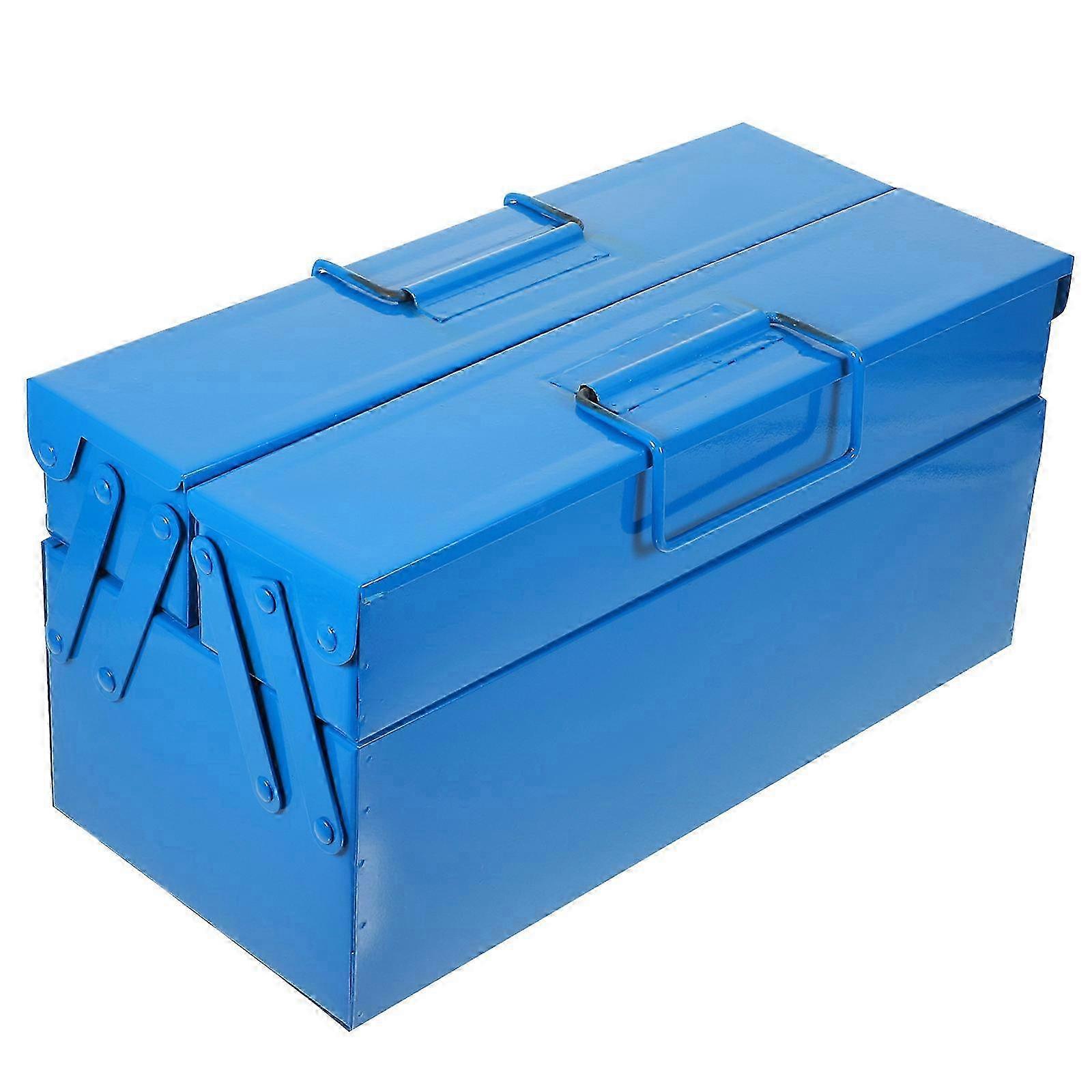 Tools Storage Suitcase Iron Double-Layer Folding Tool Box compatible with 2Pcs