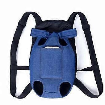 Bærbar rygsæk til hund og kat, nylon med åndbart net, design med ben udad, justerbare stropper, slidstyrke foran/bagpå, til små hvalpe, chihuahua