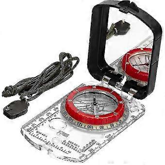 Boussole d'orientation avec miroir, clinomètre à déclinaison réglable, éclairage LED et aiguille globale pour la randonnée, le camping, la chasse et la navigation.
