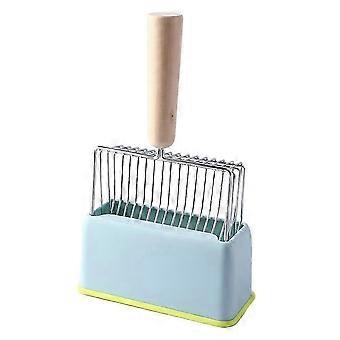 Metal Cats Litter Scoop with Holder Stand, Heavy Duty and Easy Clean Blue