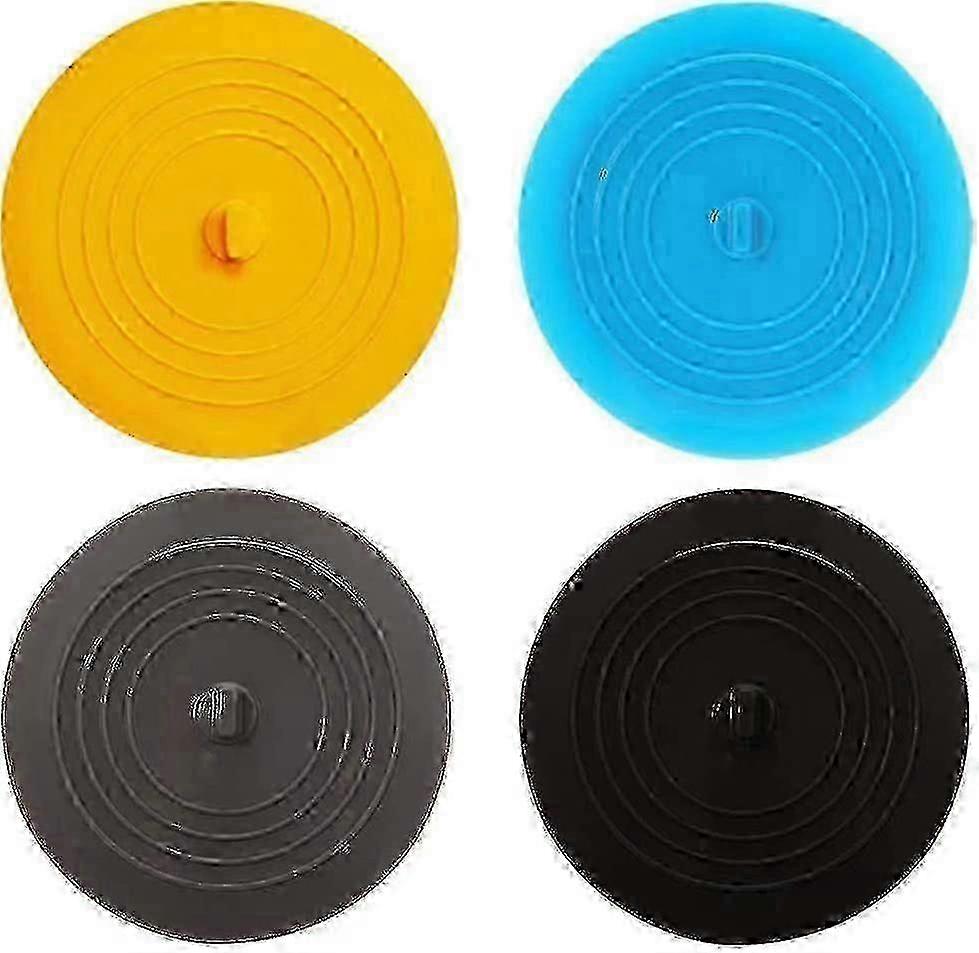 Universal Silicone Rubber Drain Stopper - 4 Pieces Set,x