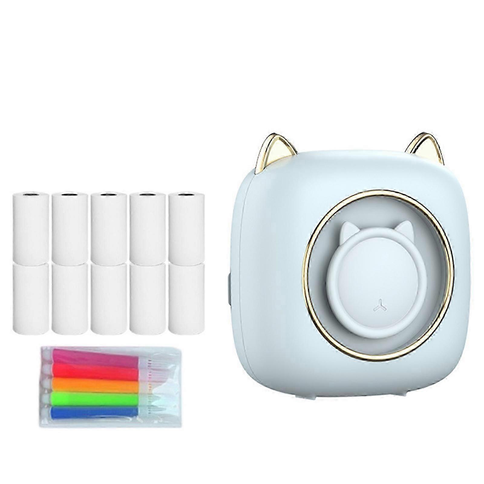 Mini Printer for Mobile, Photo Printer, Portable Mini Bluetooth Printer Thermal Printer, Wireless Thermal Printer with 7 Color LED, Mobile Printer Pho
