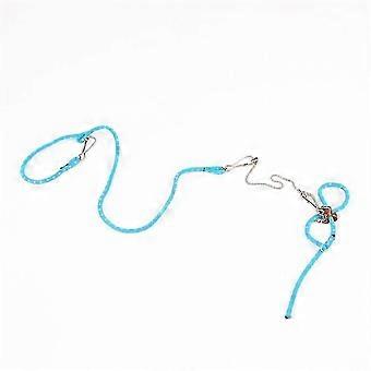 Small Pet Adjustable Soft Harness Leash Bird Parrot Mouse Hamster Ferrets Rat(2 Pcs Blue, Pink)