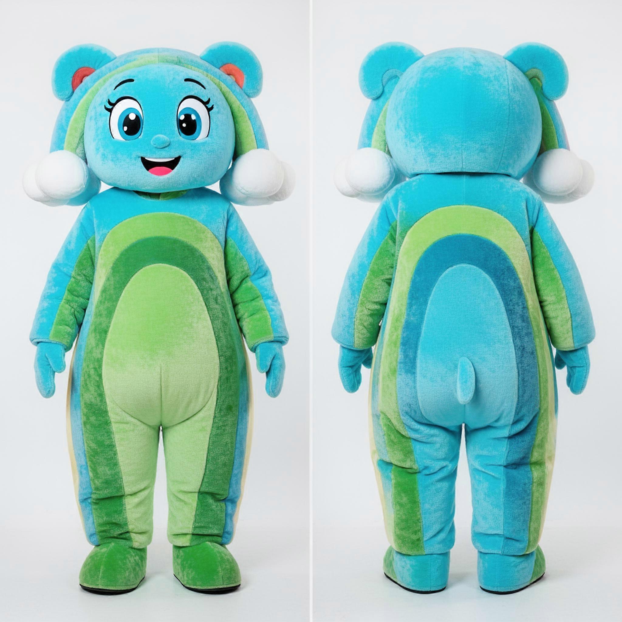 MASTICOT Cyan Velvety Rainbow Mascot