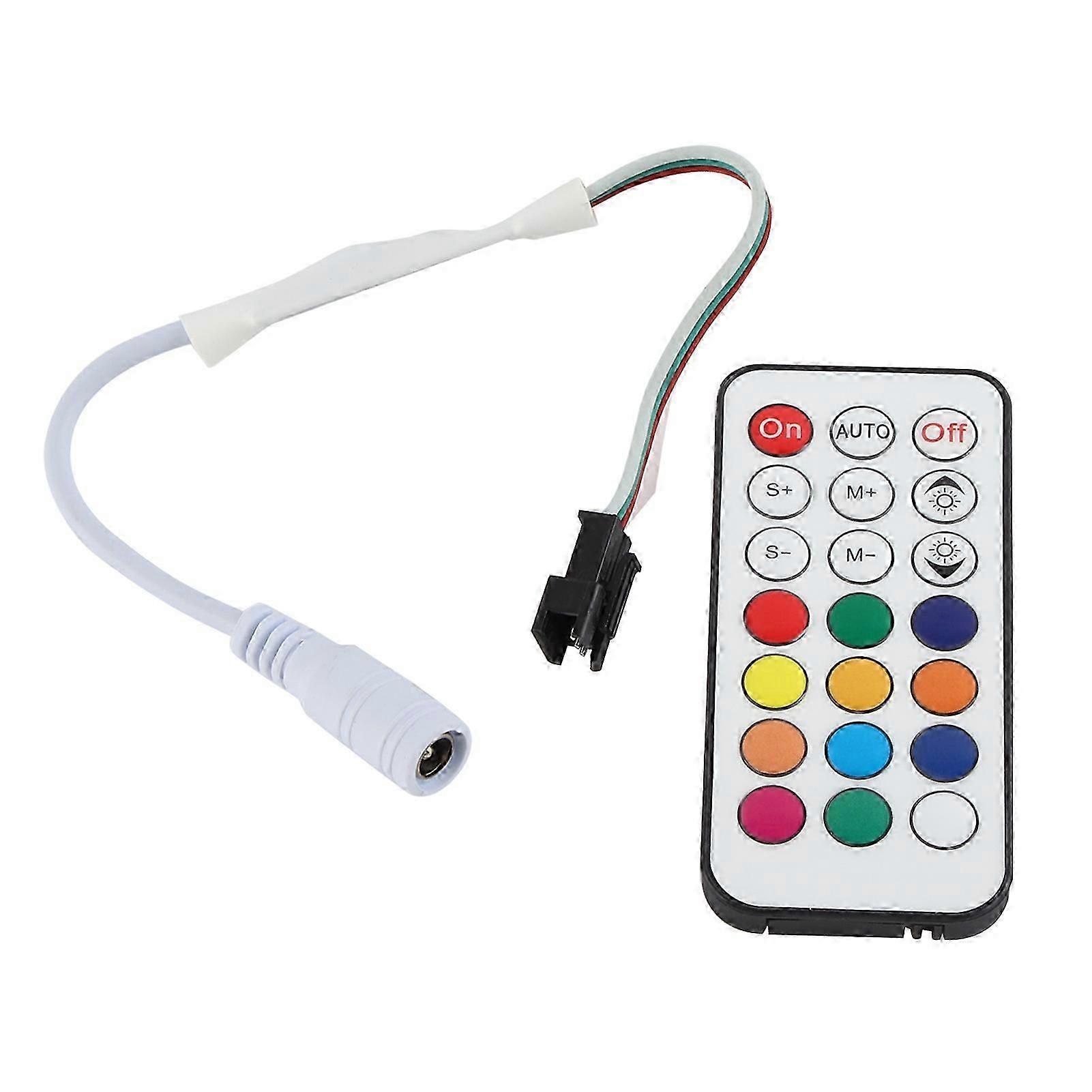 21 Keys RF Mini Wireless Remote Dimmer Controller WC2811 2812B Full Color Adjustable Brightness Effect RF LED Dimmer