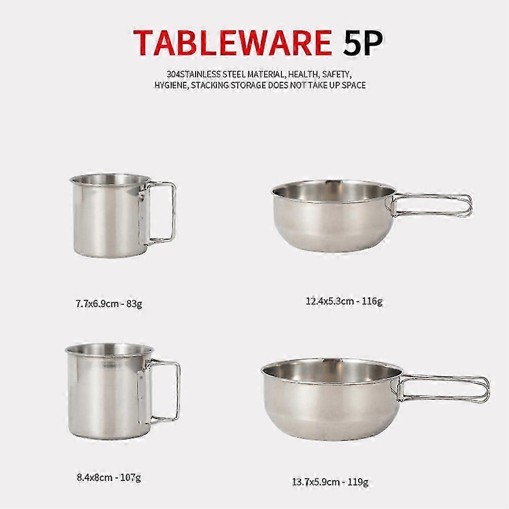 Camping Tableware Set Folding Dinnerware for Outdoor Use 2Sets 26-27