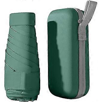 Mini Umbrella with Case, Travel Umbrella Portable Folding Umbrella Windproof Lightweight Parasol Sun&Rain Umbrella Hand Operated Compact Small Pocket