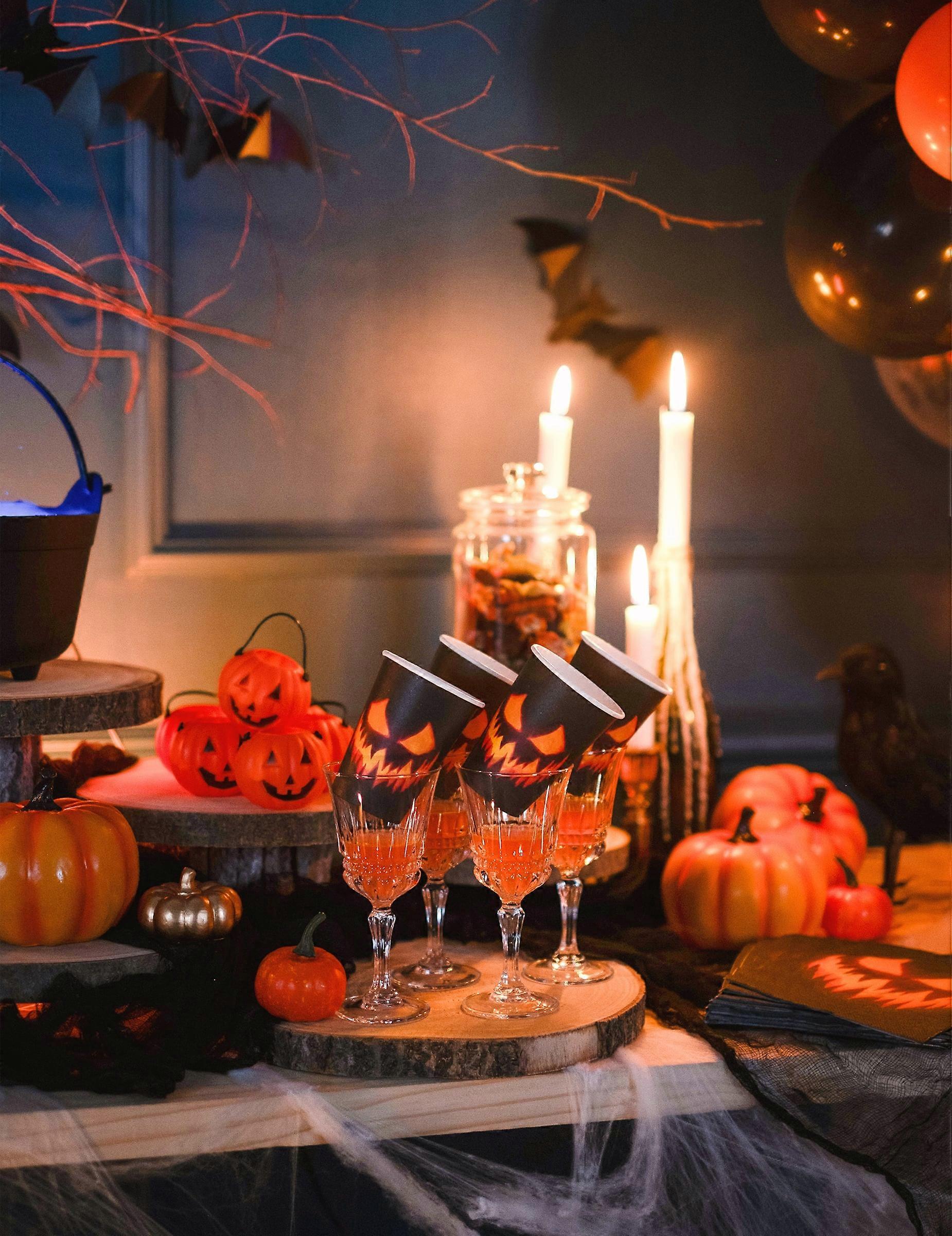 10 Terrifying Pumpkin Paper Cups 21 cl