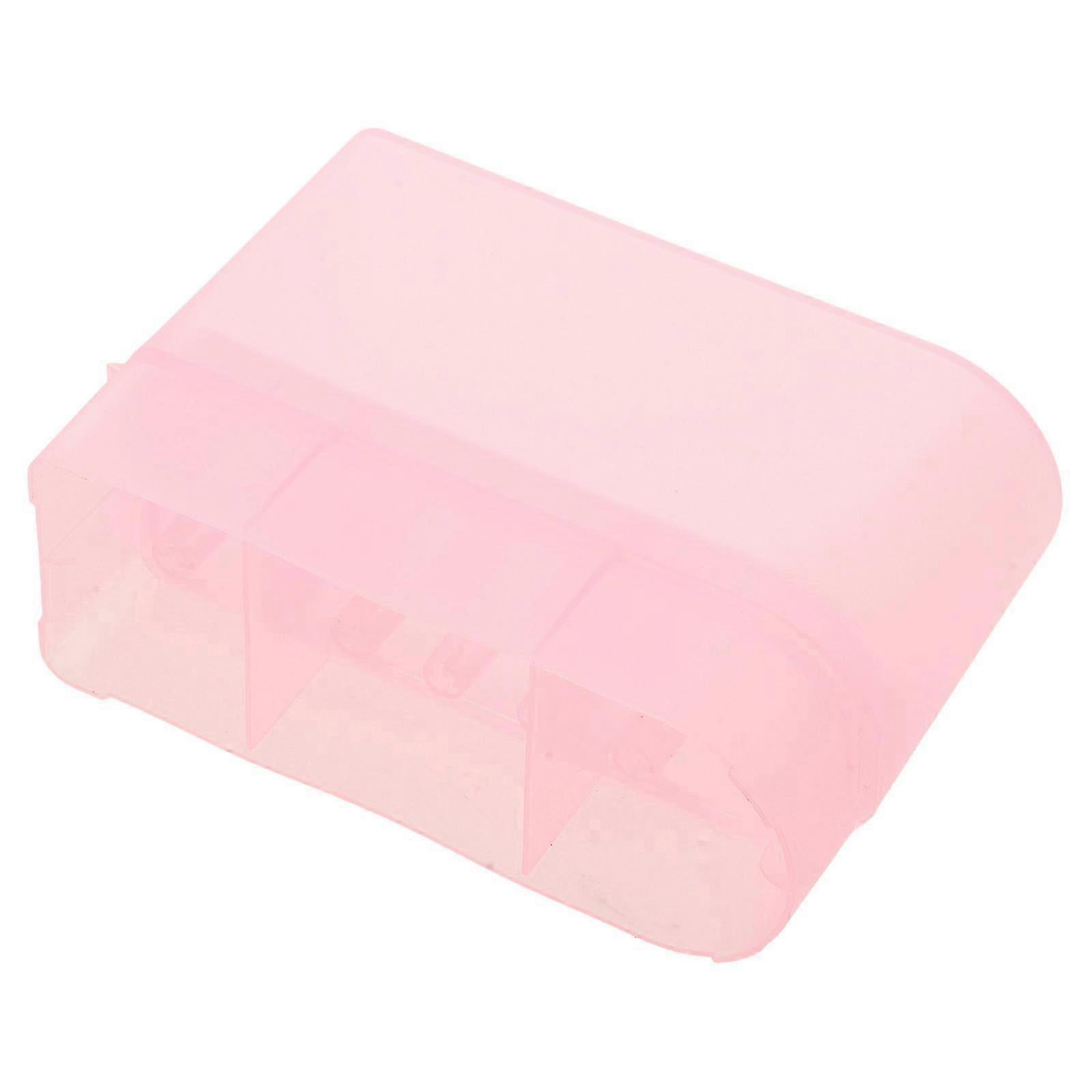 Nail Drill Bits Storage Box compatible with Manicure Use with Sturdy Plastic Pink Material