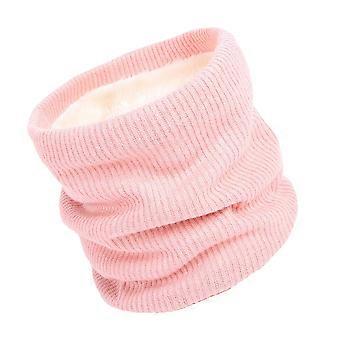 Creative Double-Layer Scarf Winter Scarf for Warm Neck Pink