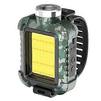 Rechargeable Wrist Mount LED Light for Outdoor Activities Waterproof IPX5 3 Modes & SOS Ideal for Camping Cycling Green_aa