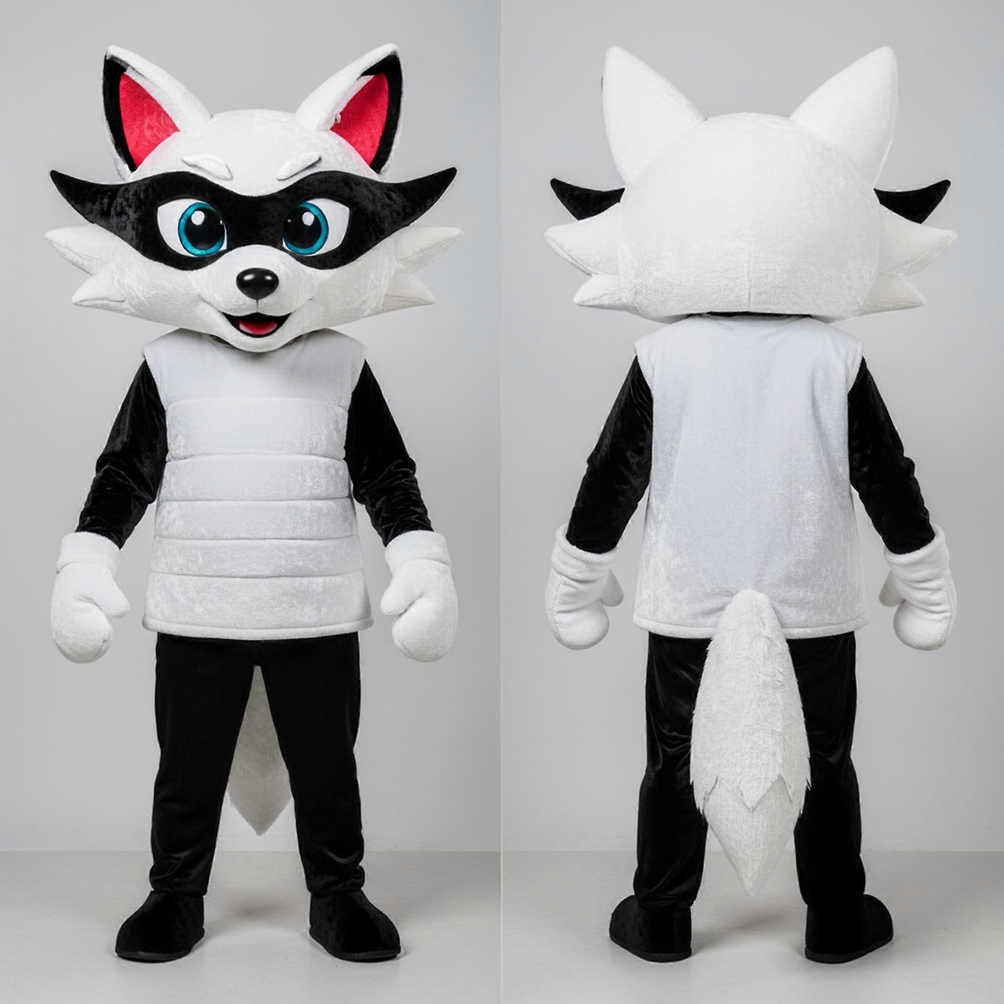 MASTICOT Ivory White Fluffy Ninja Mascot