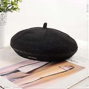 Beret women's new fashionable versatile knitted painter hat summer and autumn woven breathable star anise bud hat