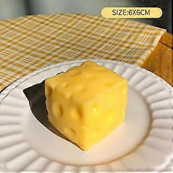 Oversized Cheese Squeeze Toy Stress Relief Jumbo Soft Squishy Fidget Toy for Kids Office Desk Gift Sensory Fun