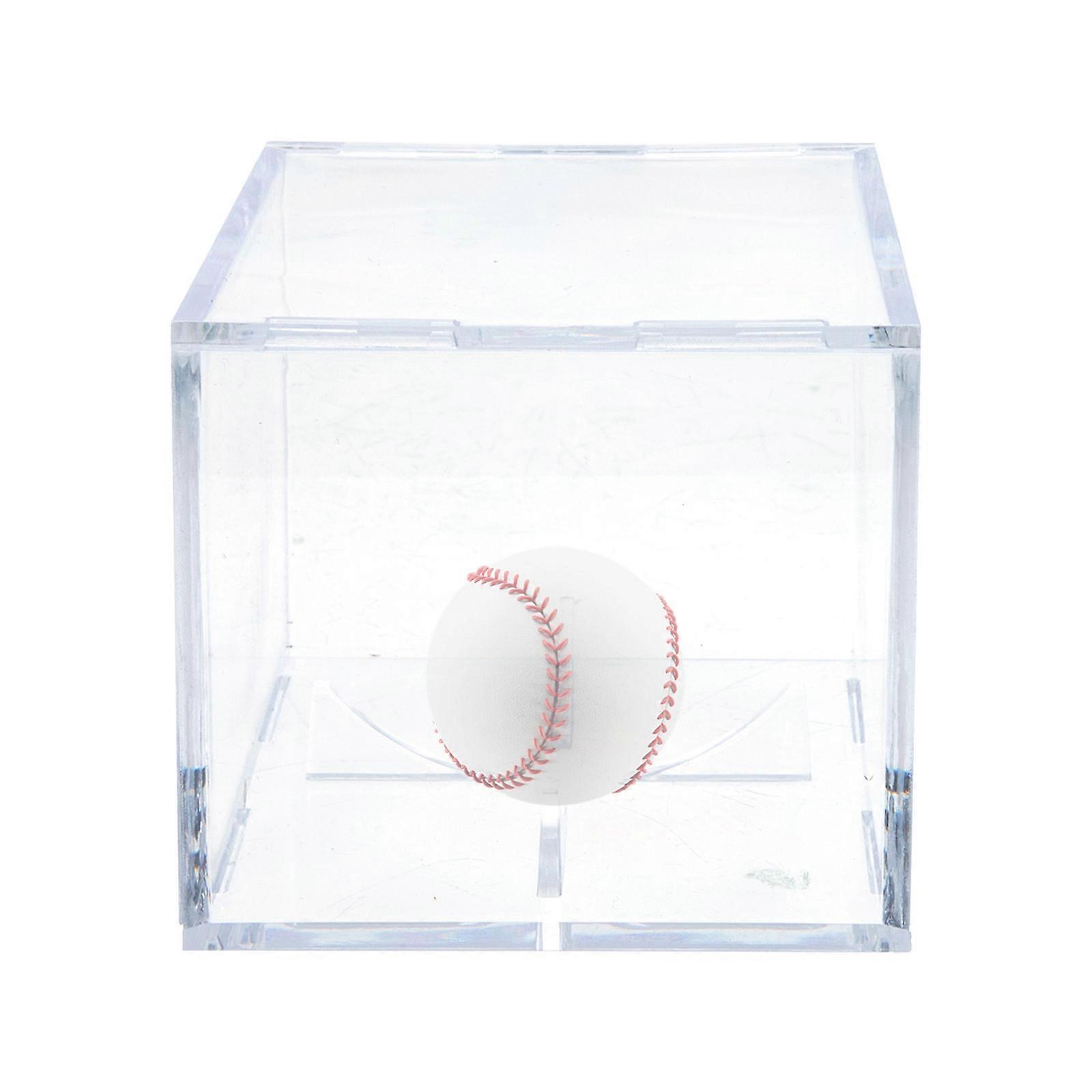 Baseball Case Decorative Baseball Box for Storage 4Pcs Transparent Holder