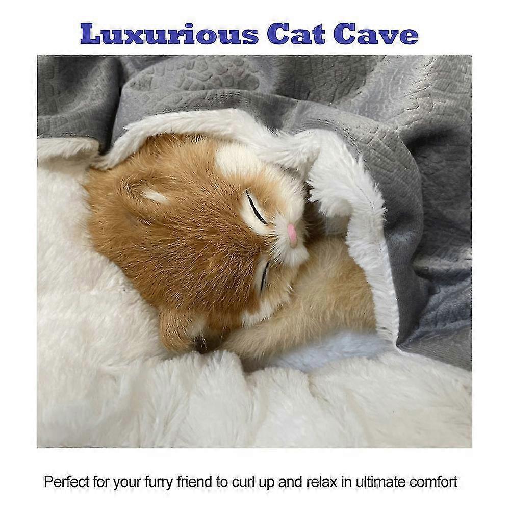 Round Hooded Calming Pet Bed Plush