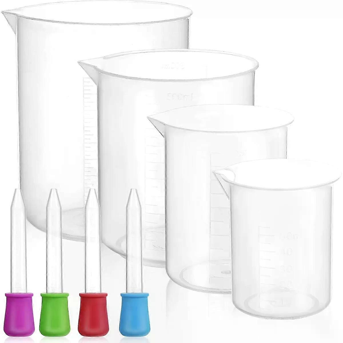 4pcs Measuring Cups for Liquid Thickened Plastic Material for Kitchen Cooking and Baking