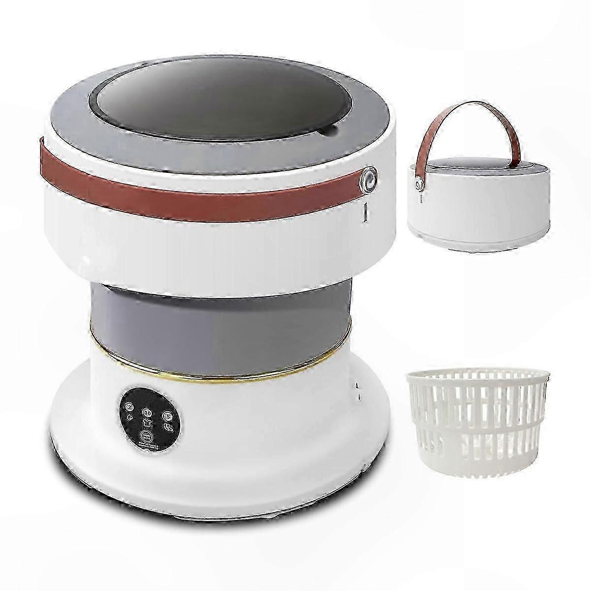 Compact Foldable Washing Machine, 8L Portable Washer with EU Plug, Collapsible Laundry Solution for Small Spaces