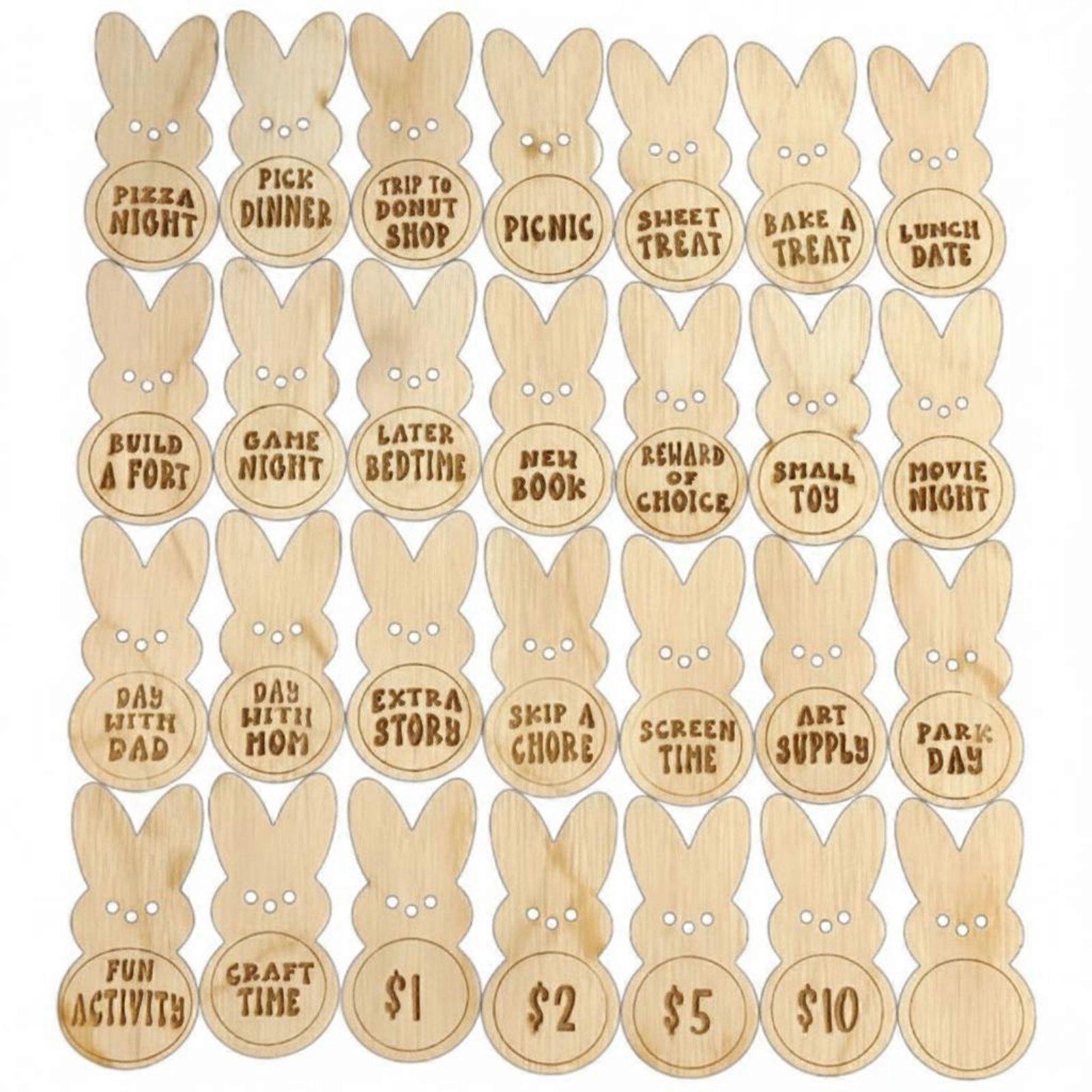 Wooden Easter Oval Filler Candy Substitute Easter Reward