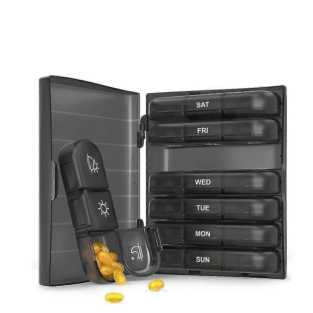 Large-Capacity Weekly Pill Box With Time Labels