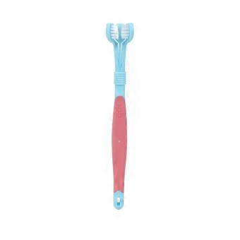 Three Sided Pet Toothbrush Three-Head Multi-angle Toothbrush Cleaning Dog Cat Brushes Bad Breath Teeth Care ToolS