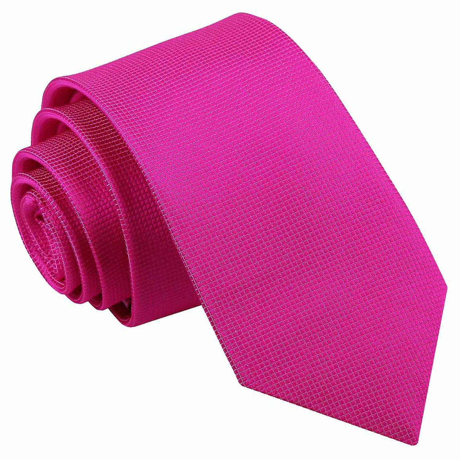 Slanke stropdas fuchsia roze solide Check