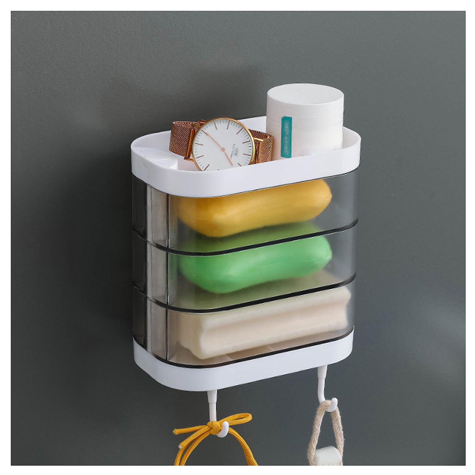 Plastic Bathroom Soap Dish Durable No Punching Holder