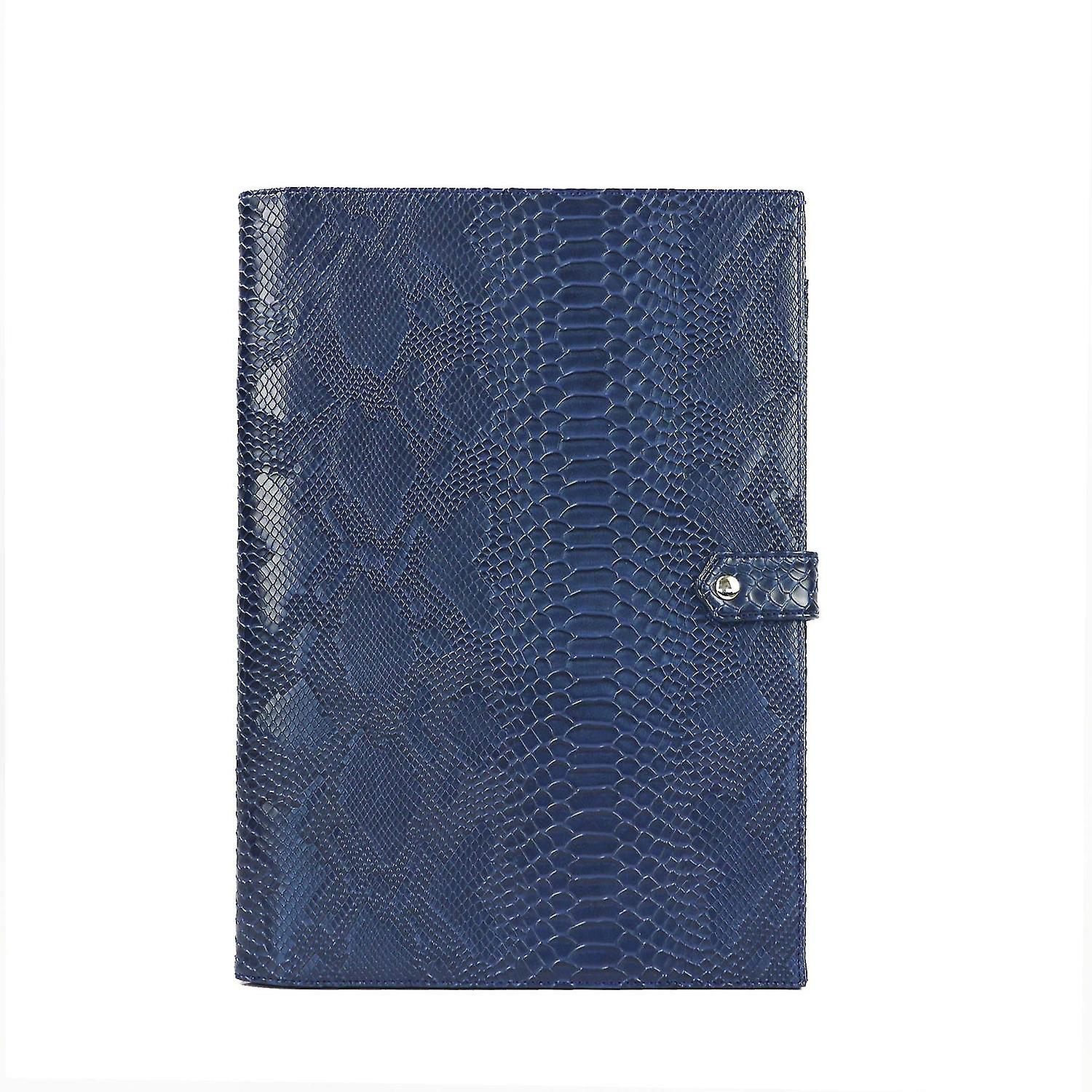 Python Navy 2 Men Fashion Crocodile Pattern Padfolio A4 File Holder