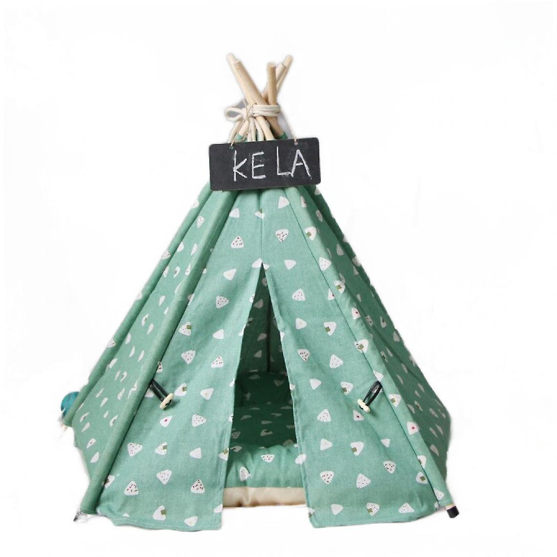 Green Pet House Collapsible Cat Tent Dog Floor Bed Dog Tail Sleeping Pad Portable Dog Tent Crate Pet Cat Bed Mattress For Cats