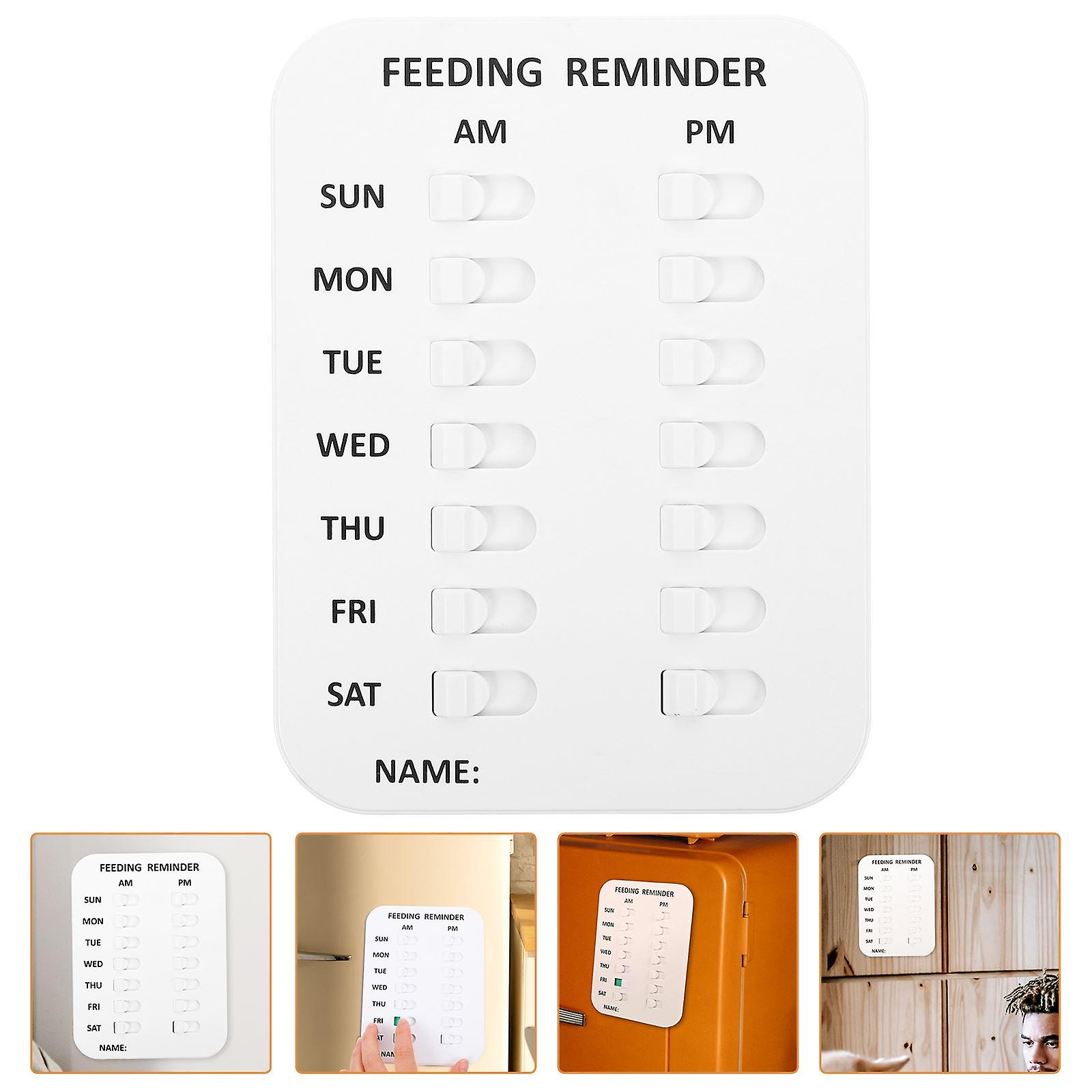 Reminder Feeding Dog Cat Pet Feed Chart Feeder Daily Schedule Portable Time Organizer Board Record Supplies Nursing Tool