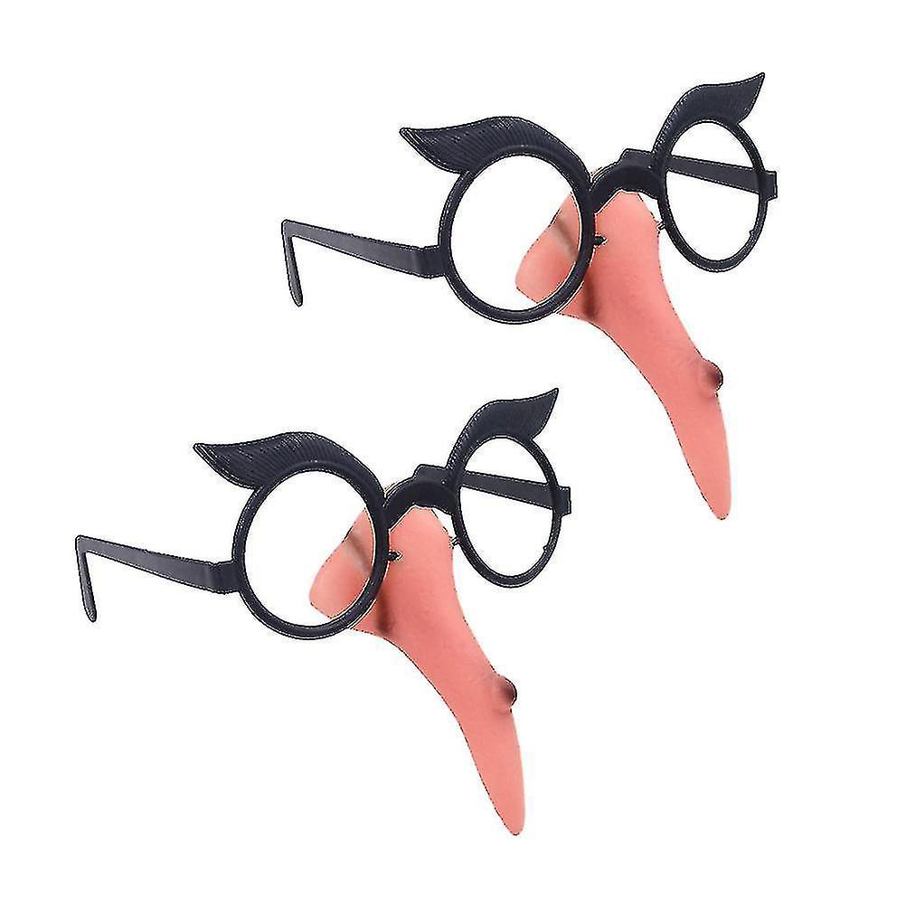 2pcs Long Nose Witch Glasses Fancy Dress up Costume Props For Halloween Masquerade Cosply Costume Pa
