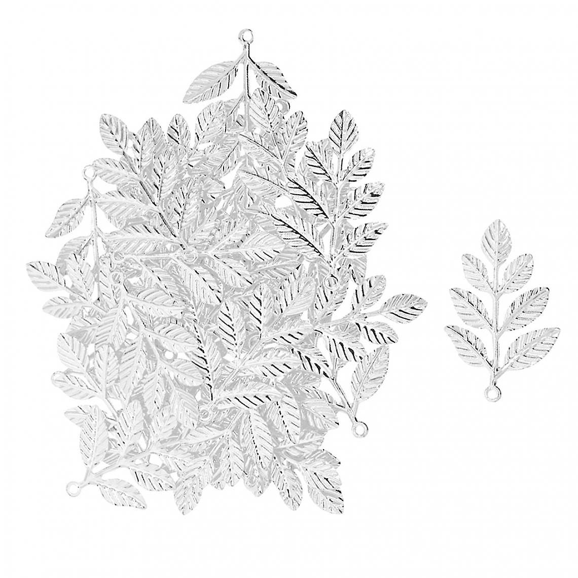 30pcs/lot Large Filigree Leaf Branches Silver Jewelry Making Findings