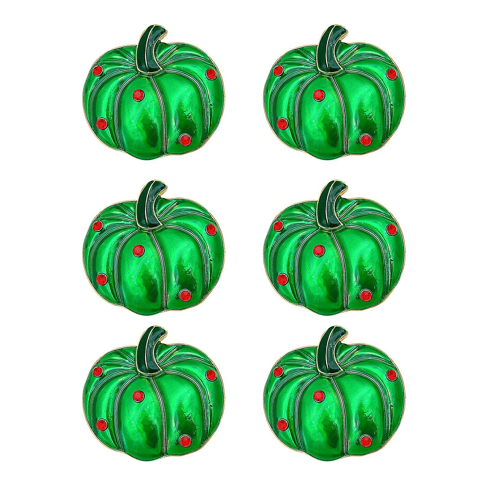 6pcs Napkin Buckle Versatile Exquisite Alloy Anti-rust Colorful Halloween Pumpkin Napkin Ring For Home