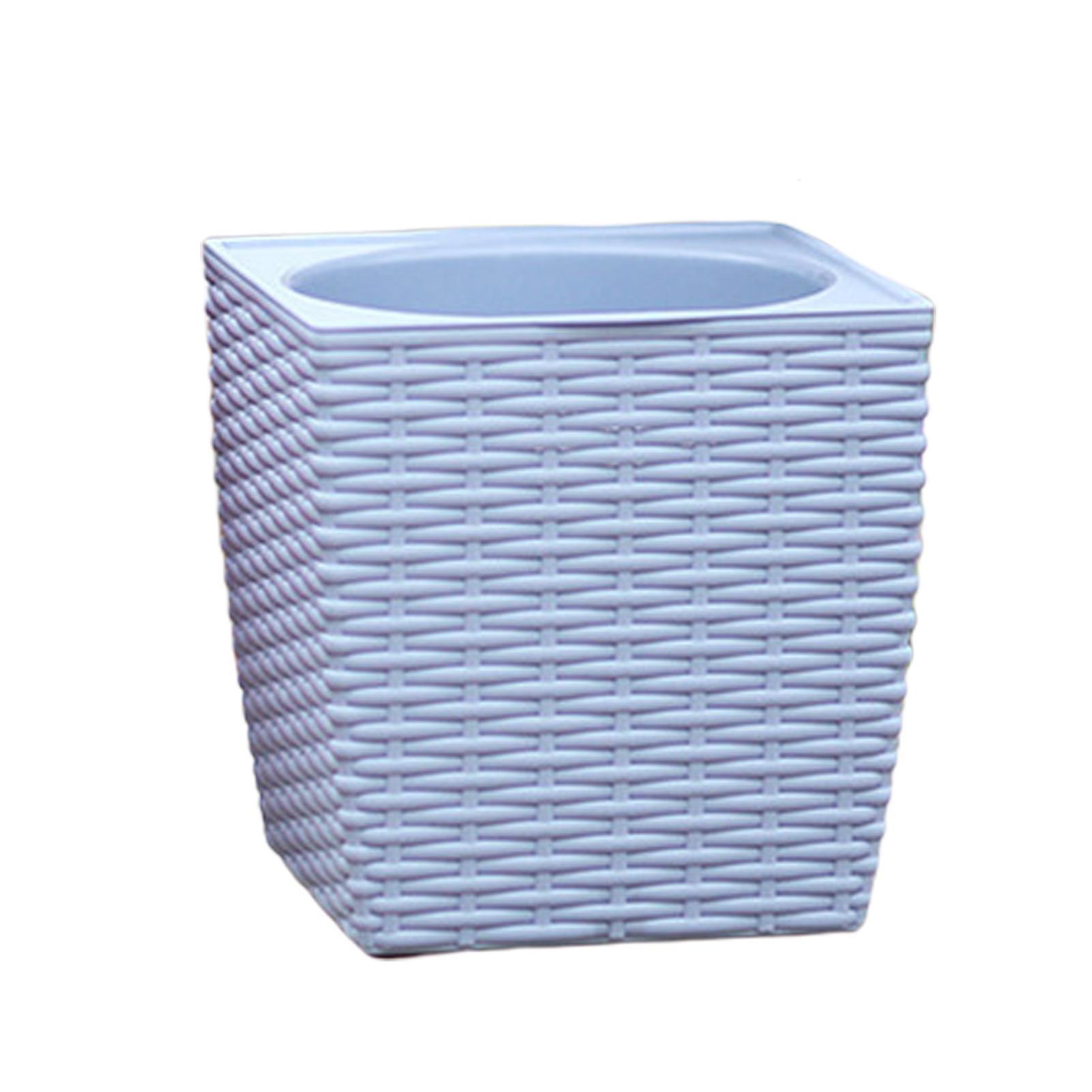 Imitation Rattan Weave Pattern Flower Pot No Deformation Pretty Flower Pot For Plant Roots Breathing And Draining Better