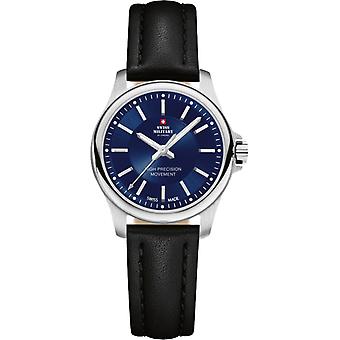 Wristwatch round with leather strap Women's Analog Quartz Watch with Stainless Steel Bracelet SM30201.12
