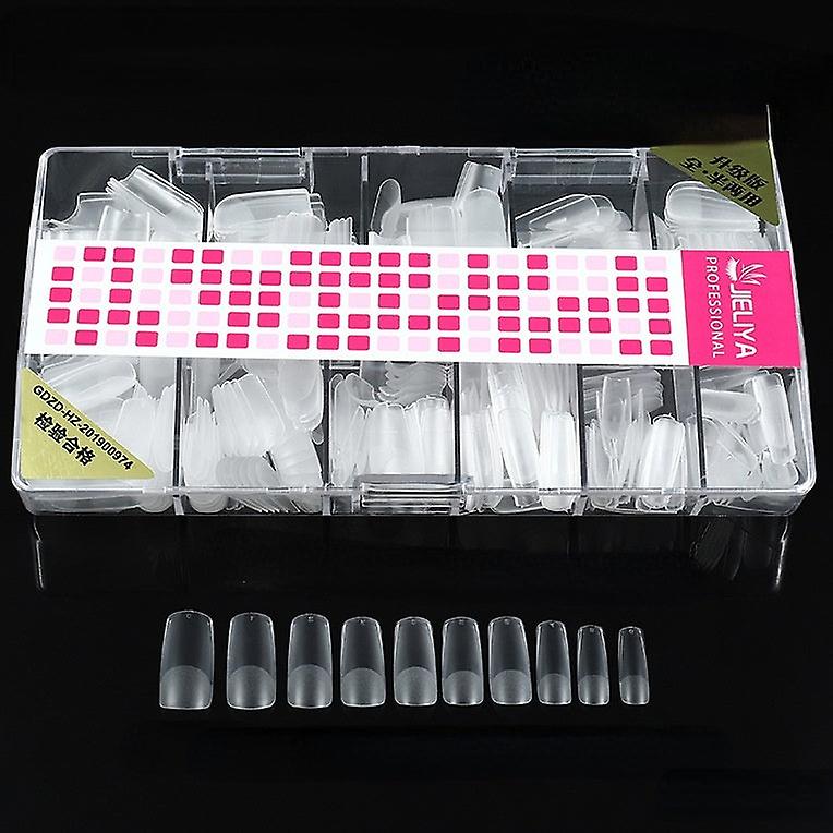 False Nail Tips Fake Artificial Art DIY Finger Cover Frosted 500 Pieces Finished Ultra Thin Seamless