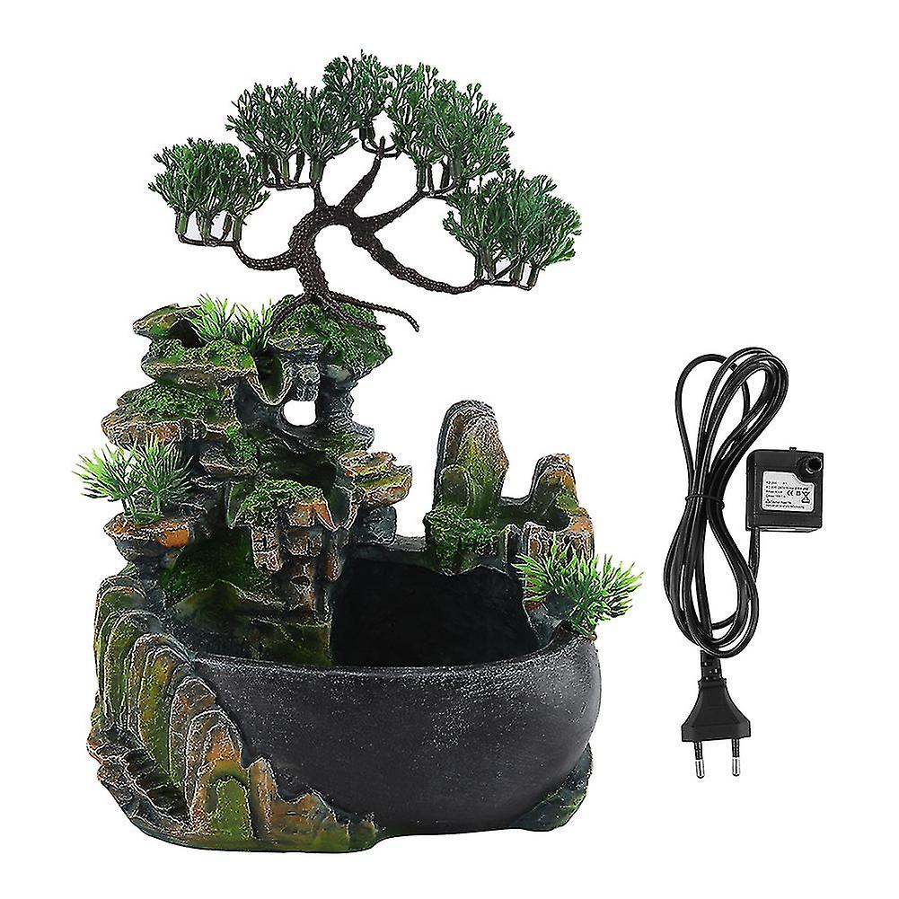 Mini Waterfall Desktop Fountain for Zen Meditation - EU Plug 220V, Indoor Waterfall Feature, Tranquil Home Decor
