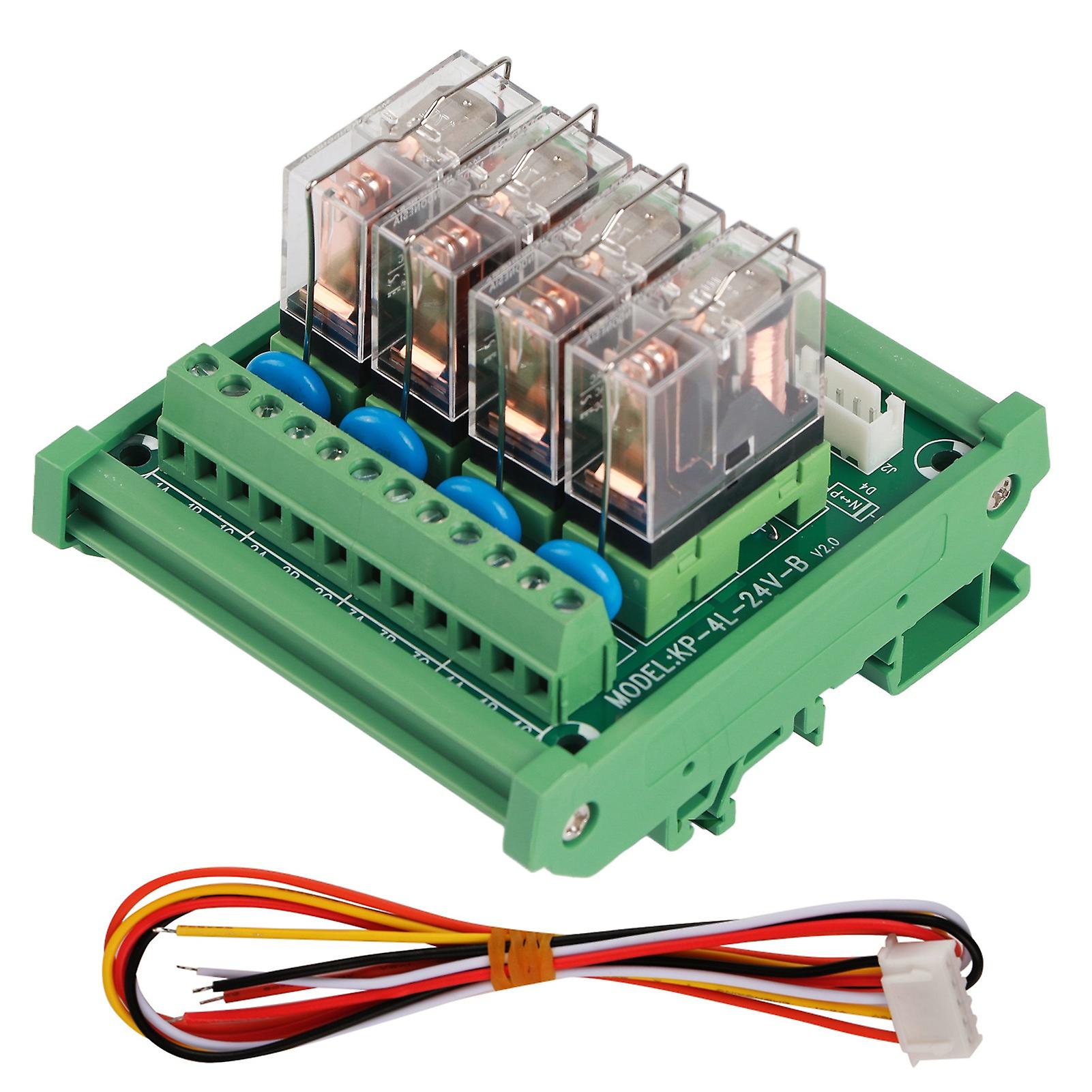 16A 4 Channel DIN Rail Mount Power Relay Interface Module 12V DC