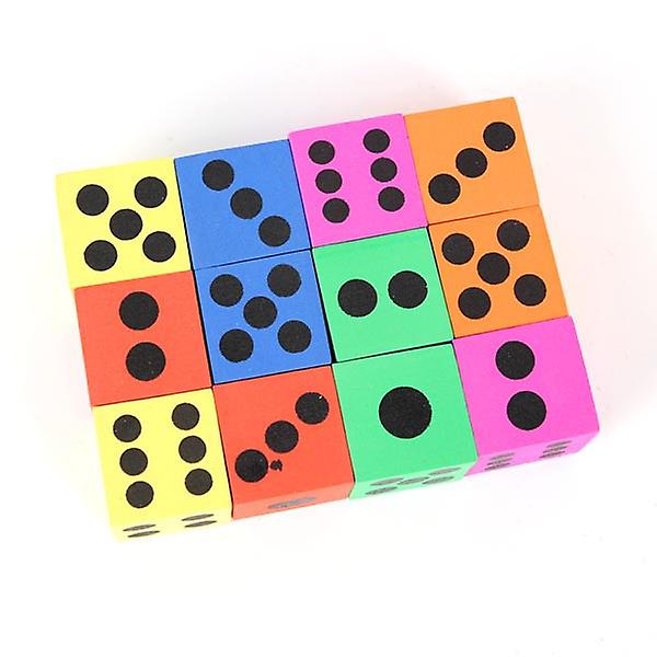 12pcs Children Big Playing Dice (Random Color)