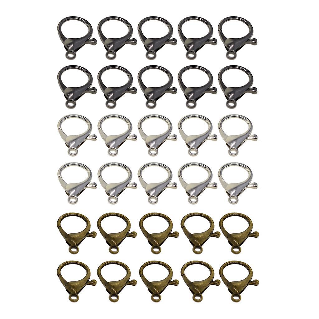 30 Sets Large Curved Lobster Clasps Jewelry Findings DIY Key Rings Crafts