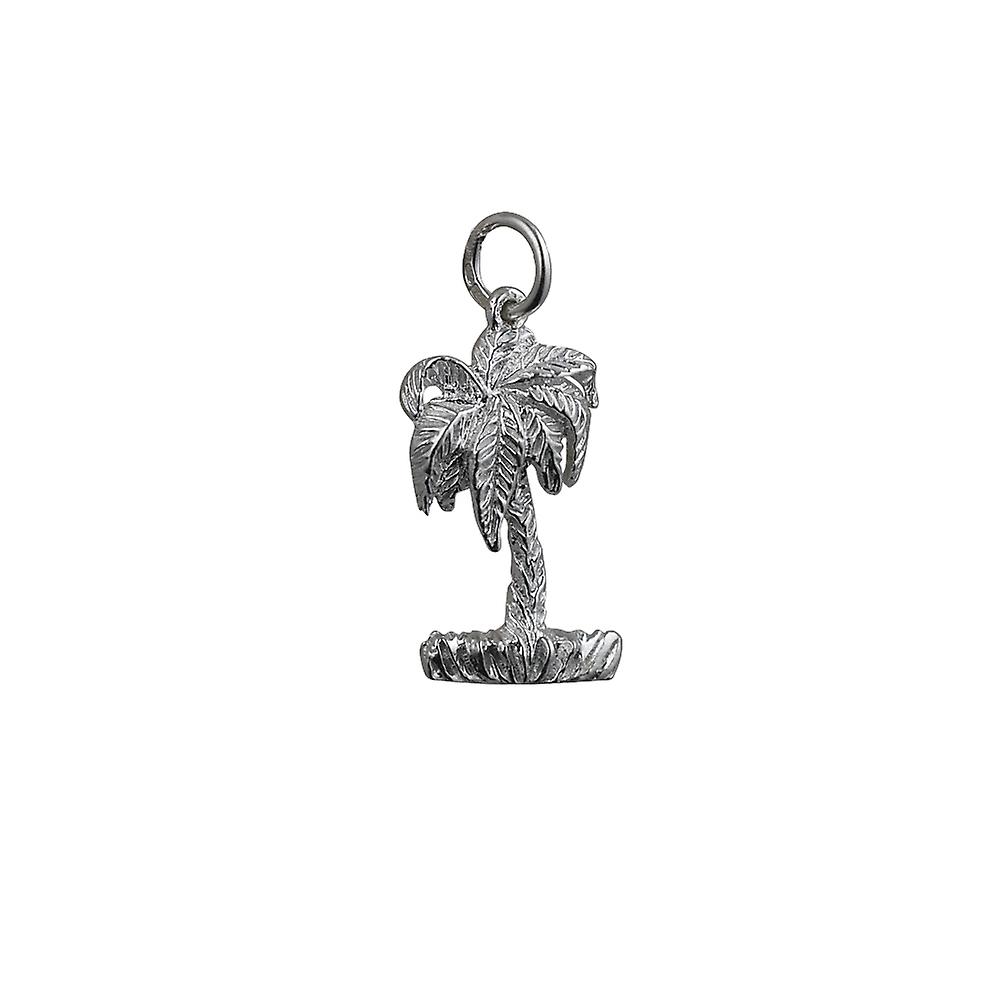 Silver 22x13mm Bermuda Palm Tree Pendant or Charm
