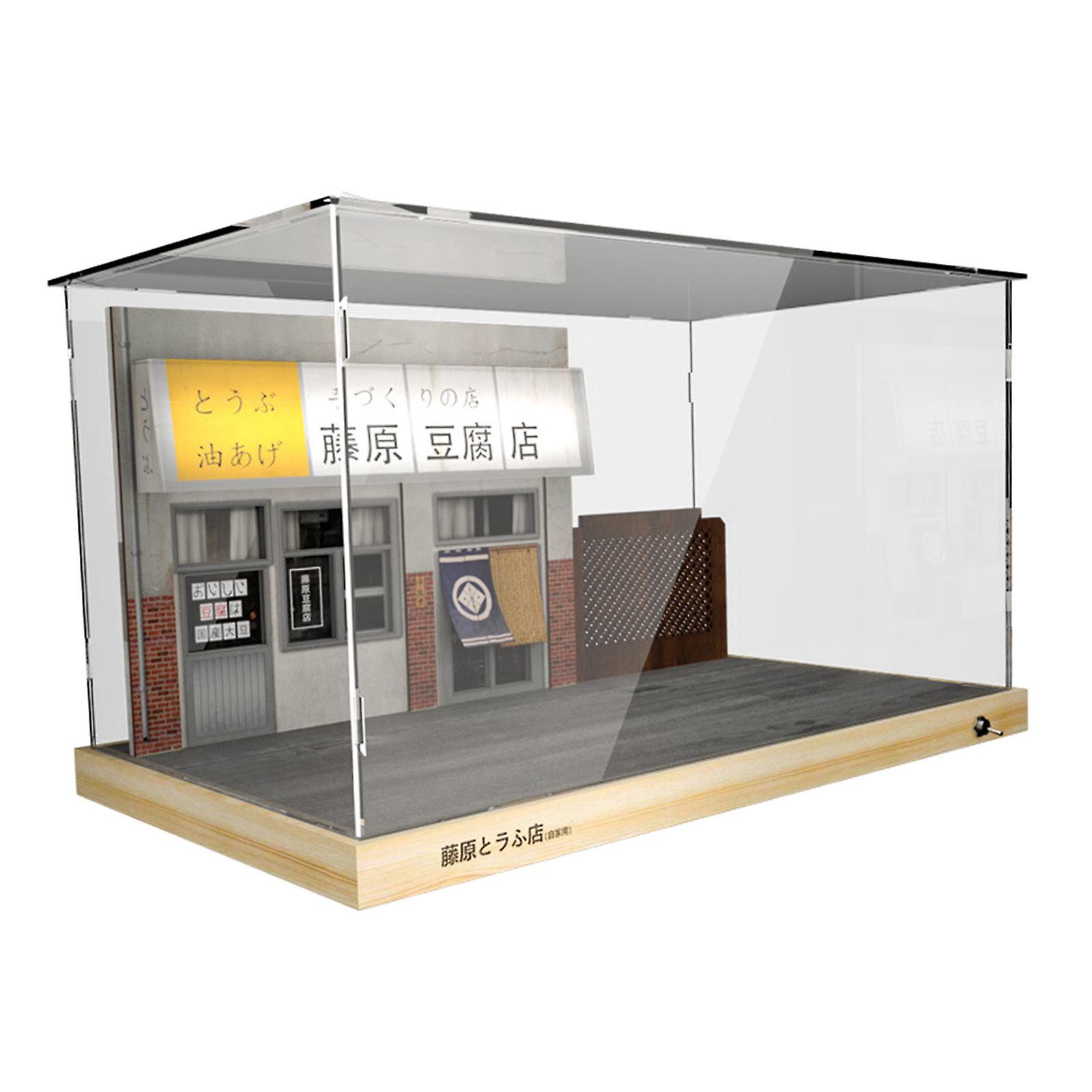 Acryl Clear Display Vitrine voor 1/18 schaal automodelbasis met led-licht