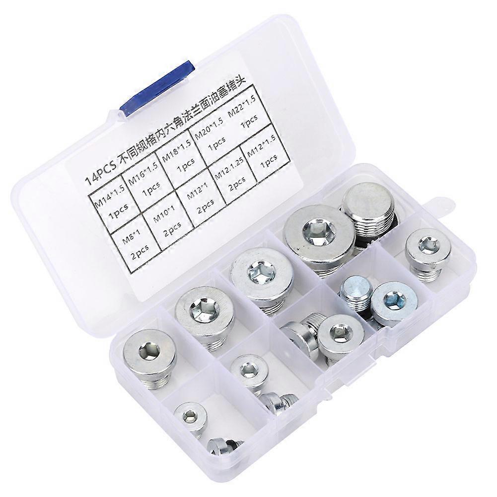 14 Pcs Drain Plug Hex Socket Oil Flange Pan Drain Nut for Multiple Purpose